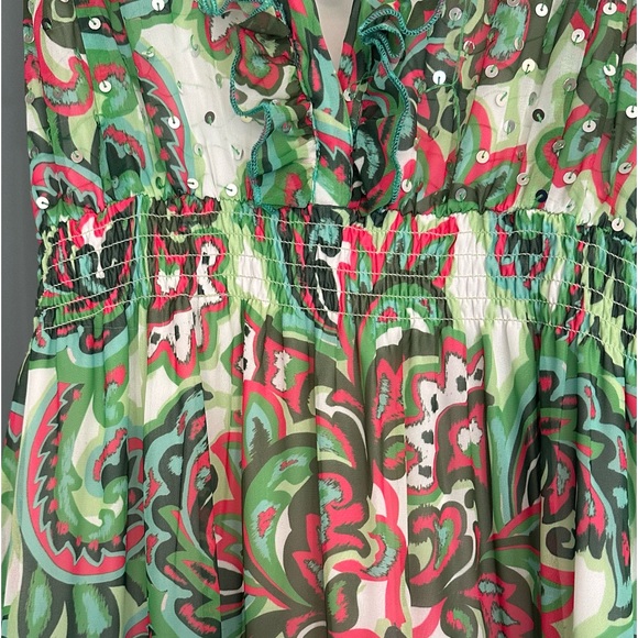 Palma De Scrolls Print Ruffle Tiered Maxi Dress- Worn once for pics - Picture 9 of 13